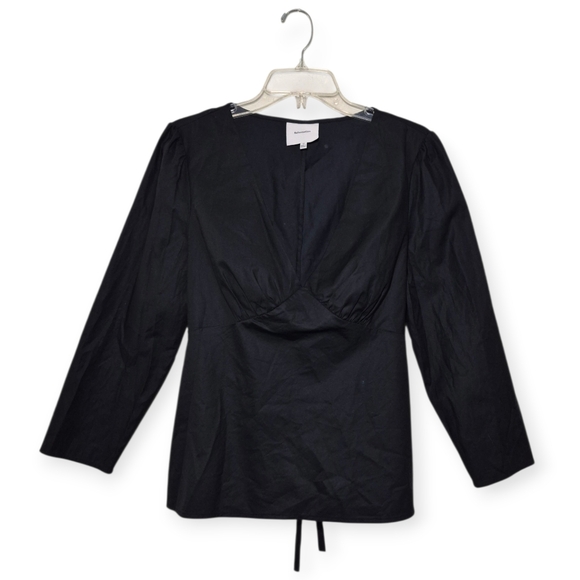 Reformation Tops - REFORMATION Long Sleeve V-neck Top With Ties Black 12